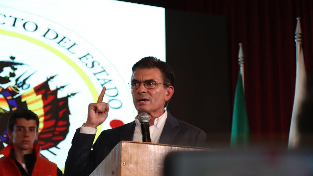 El presidente de Bolivia, Rodrigo Paz, el pasado 19 de octubre de 2025, celebra su victoria preliminar en las elecciones presidenciales.