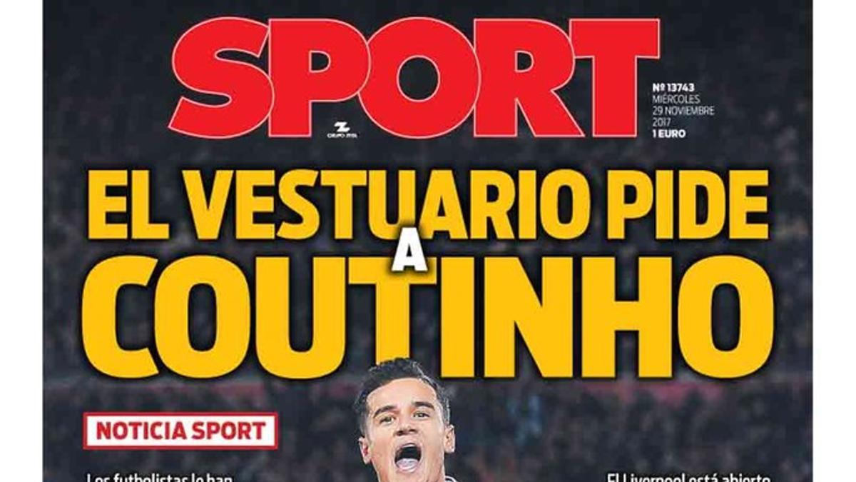 La portada de SPORT de hoy