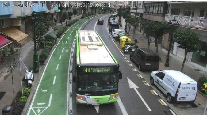 Cámaras de tráfico de Vigo hacia el carril bici.