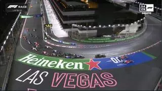 Alonso, con daños en su coche tras una caótica salida en Las Vegas