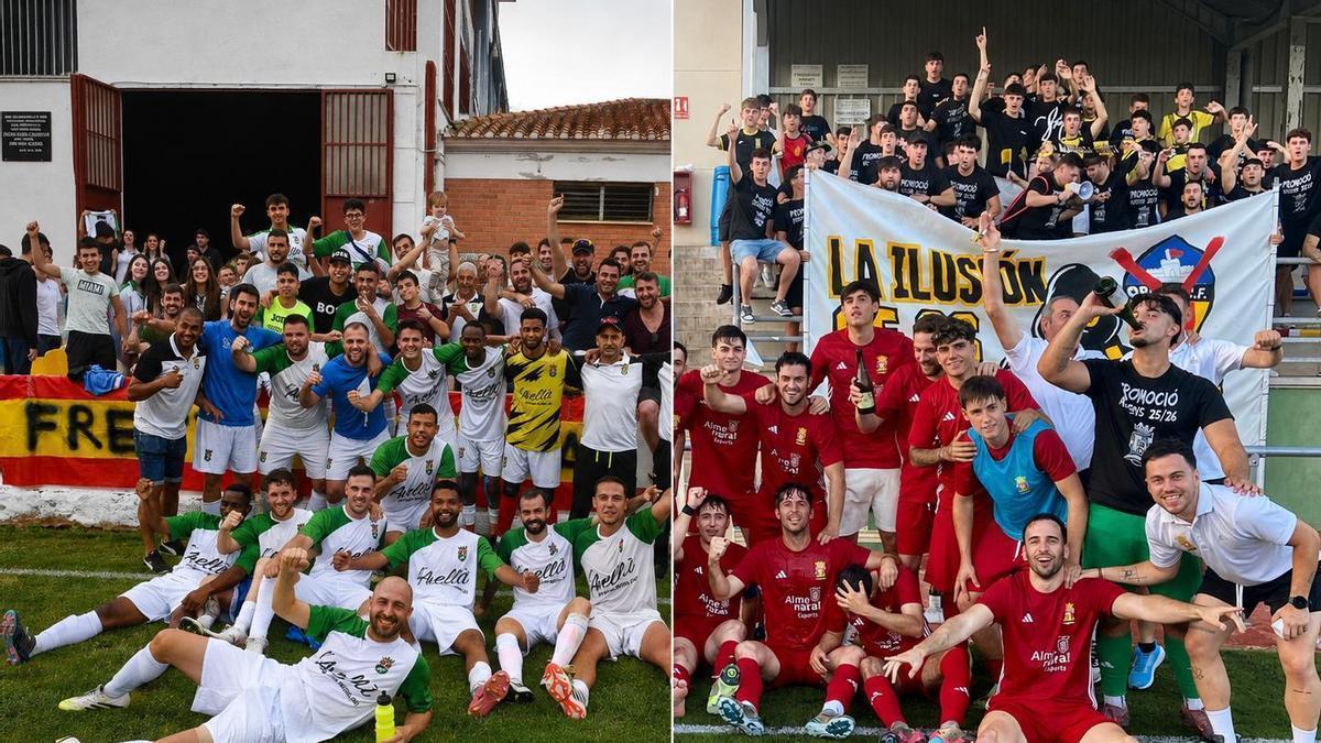 El Almenara y el Catí celebrando sus ascensos