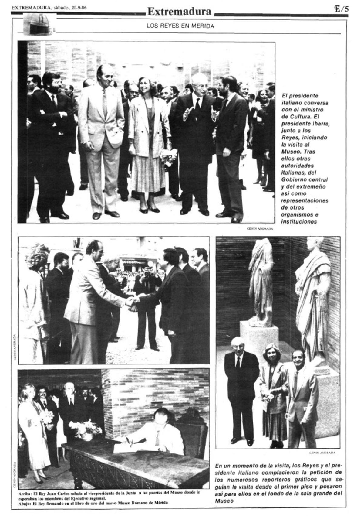 Página de este diario del día del acto inaugural del museo romano.