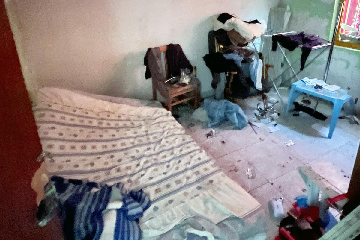 Habitación donde aparentemente habían encerrado a la mujer