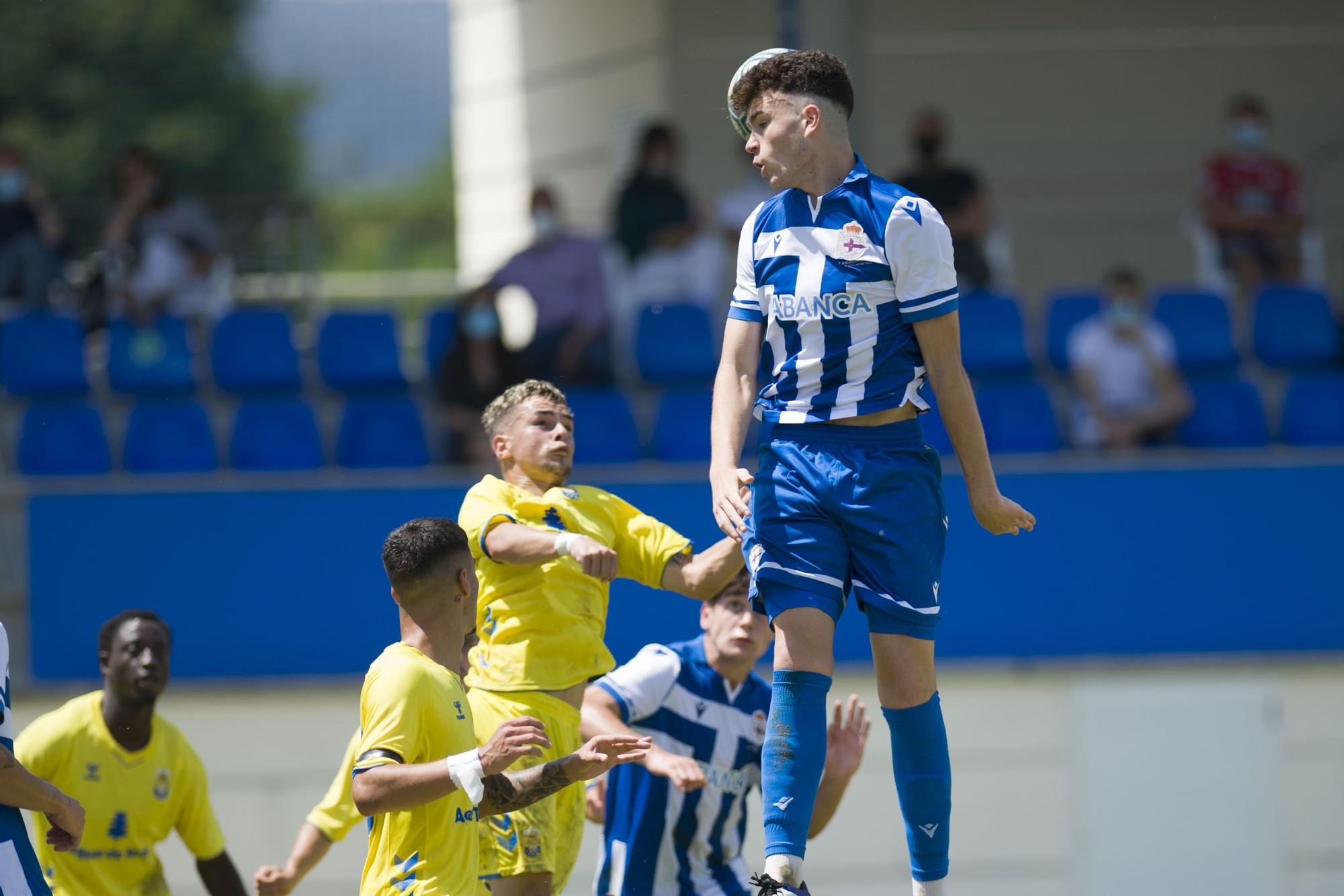 El Dépor juvenil le gana 2-1 al Las Palmas en la ida de los cuartos de final de la Copa de Campeones
