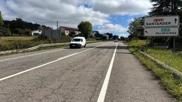 El cruce de La Secada de la carretera N-634, un tramo incluido en el proyecto de mejora que impulsa el Ministerio.