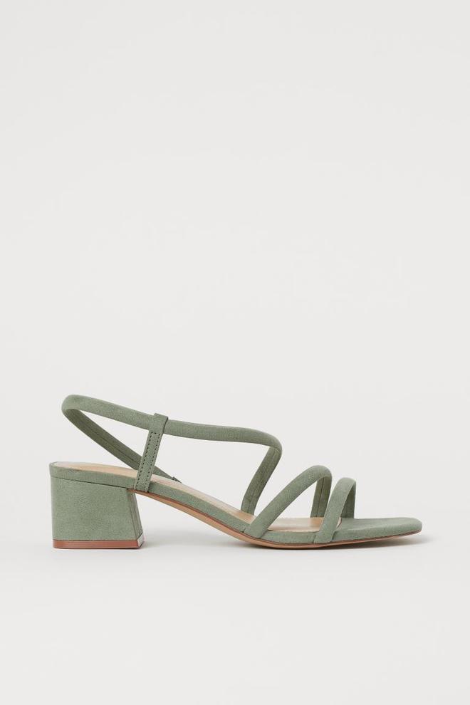 Sandalias de tiras con tacón cuadrado, de H&M