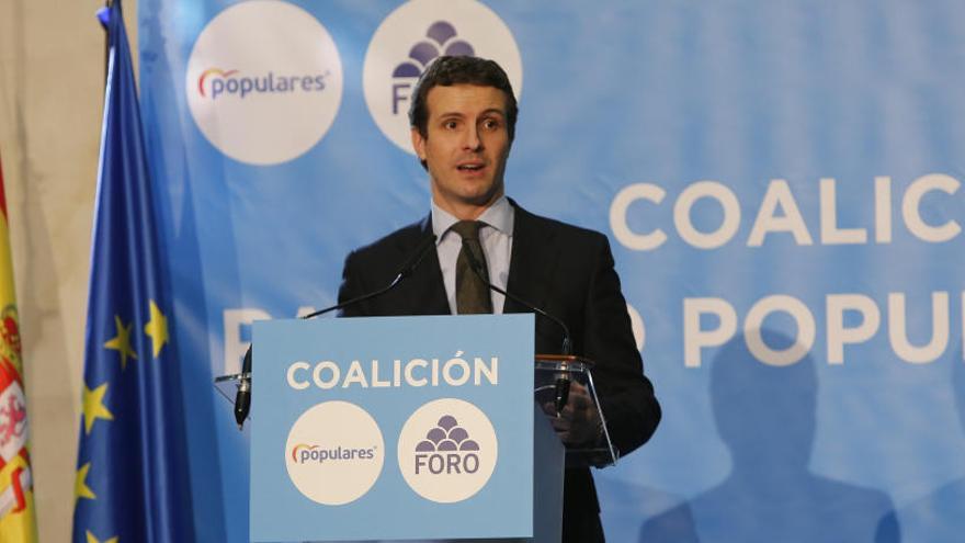 Pablo Casado, durante el acto en Oviedo.