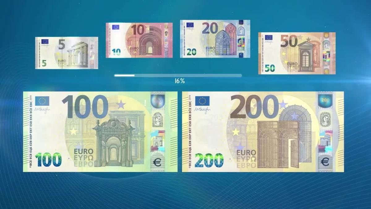 Los nuevos billetes de 100 y 200 euros.