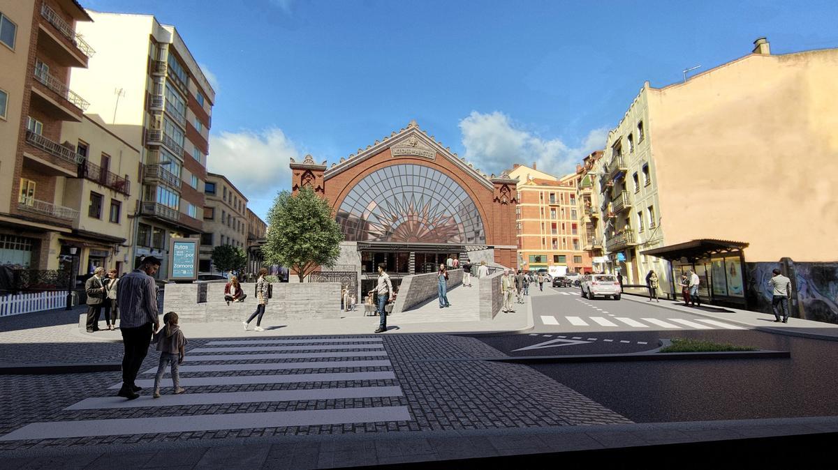 Acceso al Mercado de Abastos, según el proyecto, desde la entrada más cercana a la calle San Andrés.