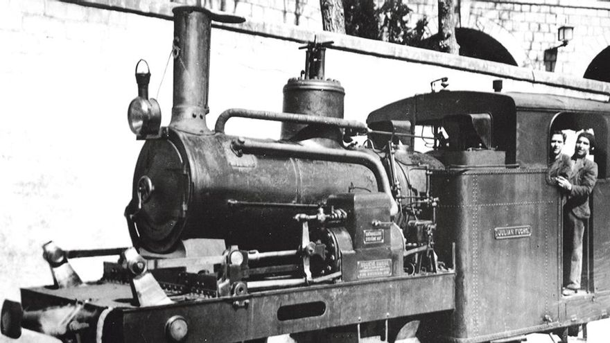 Locomotora número 6, batejada com a Julián Fuchs, el 1945 a Montserrat - Arxiu particular David Blasco