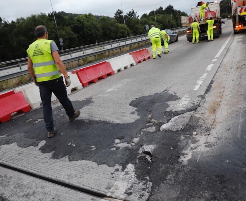 Obras en la autopista "Y" a la altura del Montico