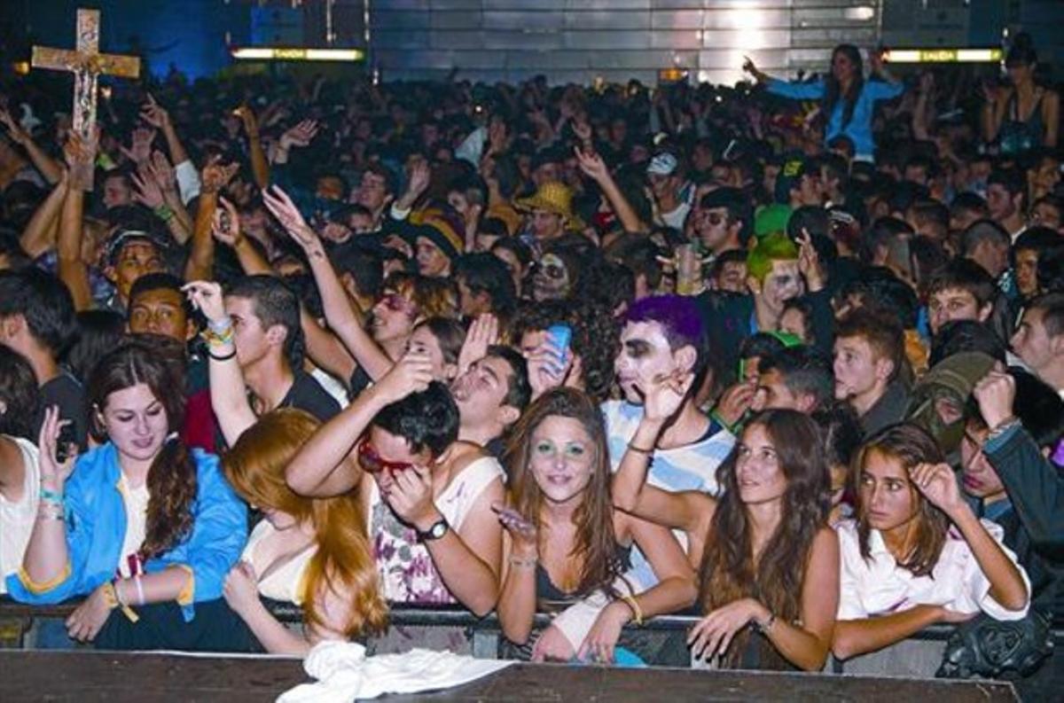 Imatge captada al Madrid Arena durant la festa de Halloween que va acabar en tragèdia dijous passat a la matinada.