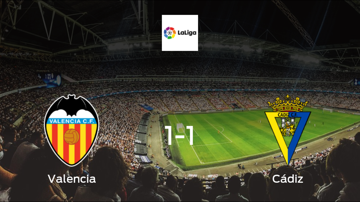 Valencia drop points against Cádiz in 1-1 draw