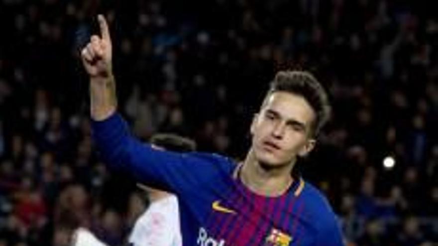 Denis Suárez celebra el 4-0