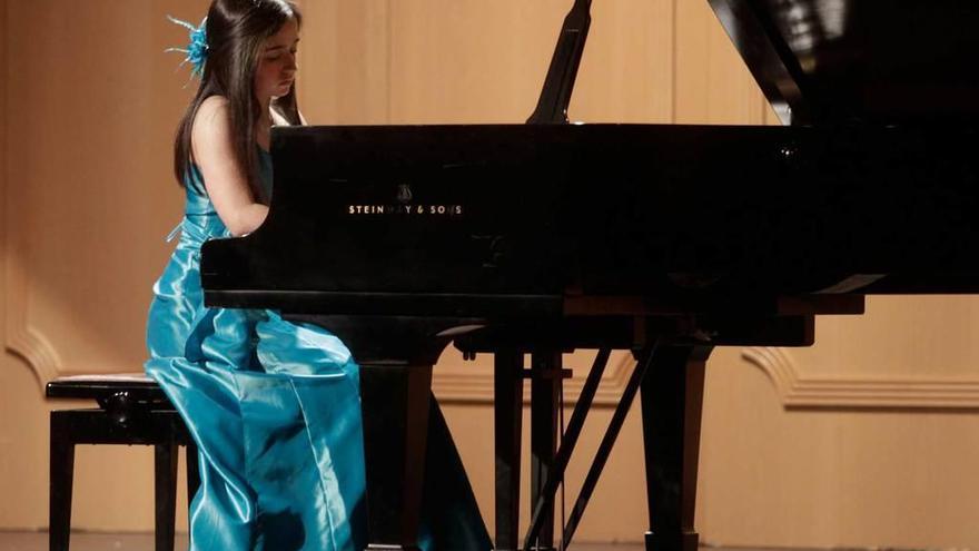 Laura Mota, ayer, durante su recital.