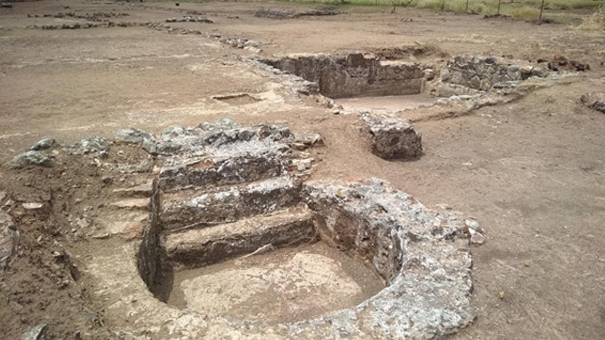 Restos de la villa romana de La Cocosa en Badajoz, situada en la carretera de Valverde de Leganés.
