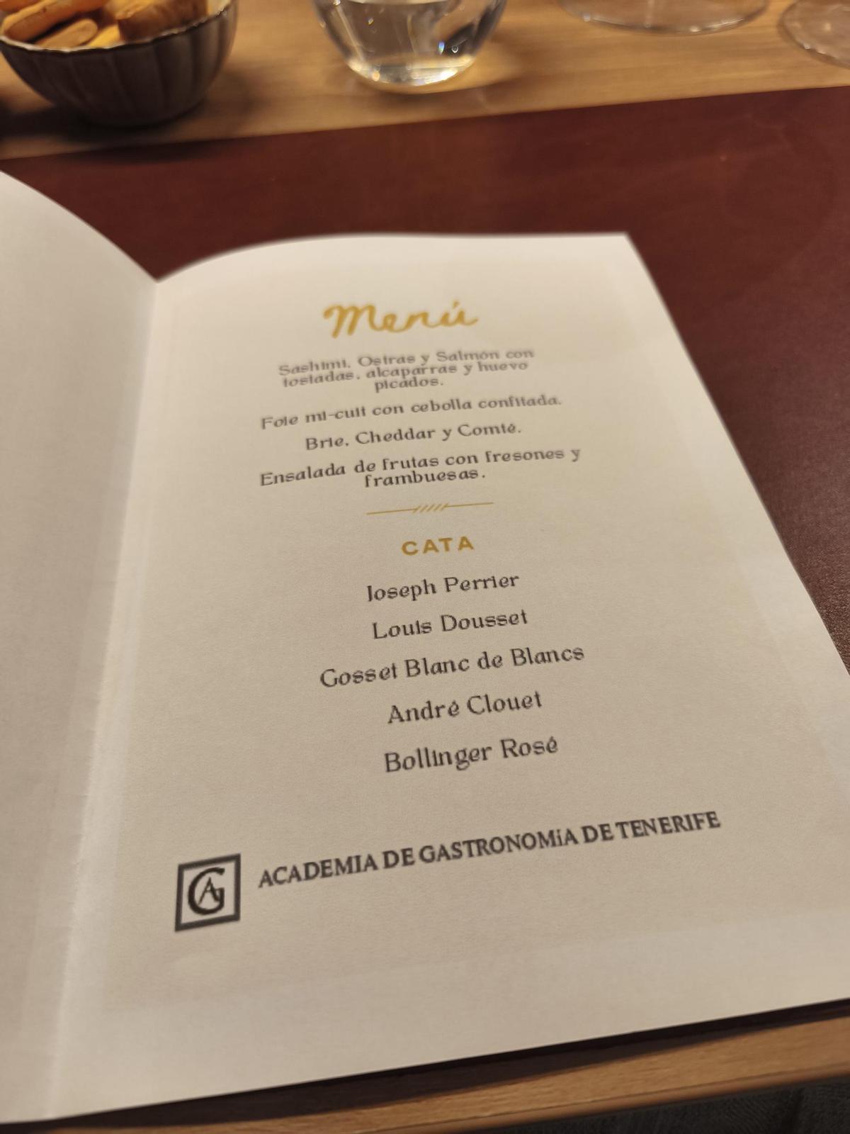 La selección de champanes elegida para el evento.