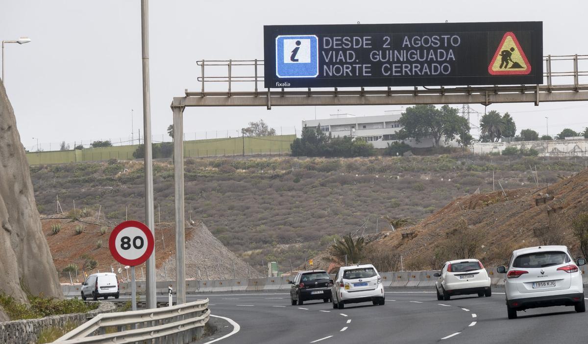 Zonas de cortes de tráfico en el Guiniguada