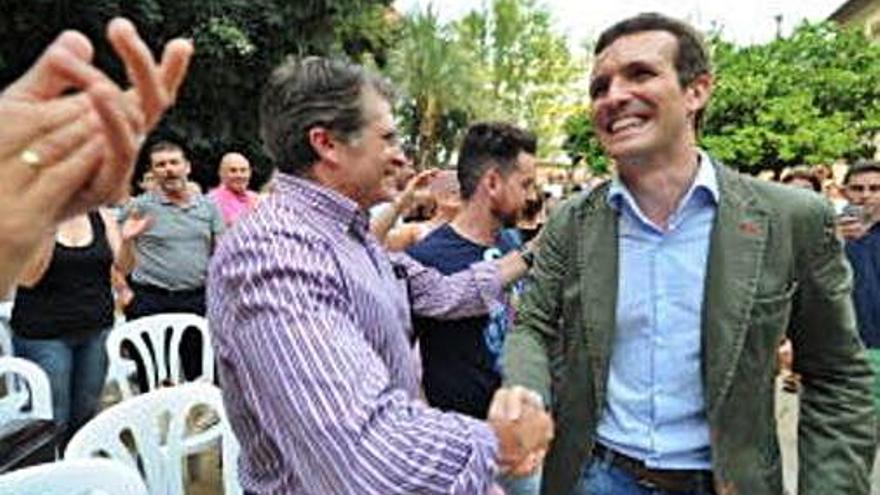 El líder del Partit Popular, Pablo Casado, durant l&#039;acte al municipi d&#039;Águilas, a Múrcia.