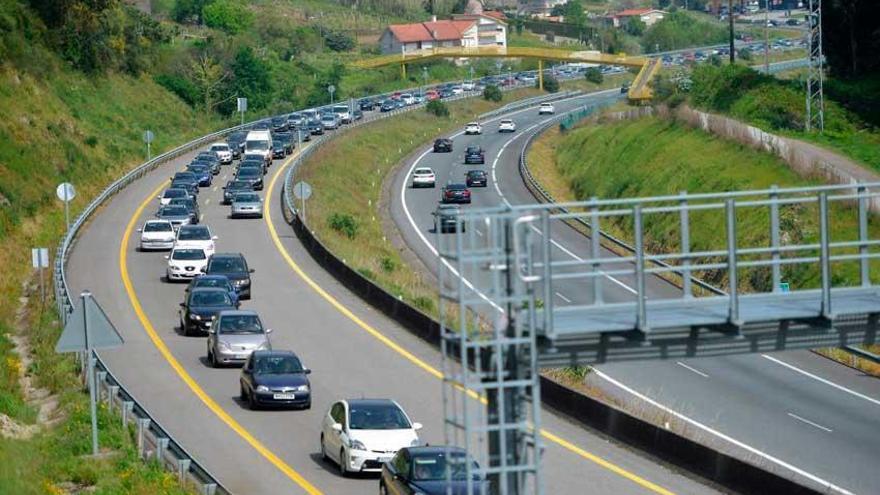 Tramo de la autopista AP-9 que discurre por Vilaboa.