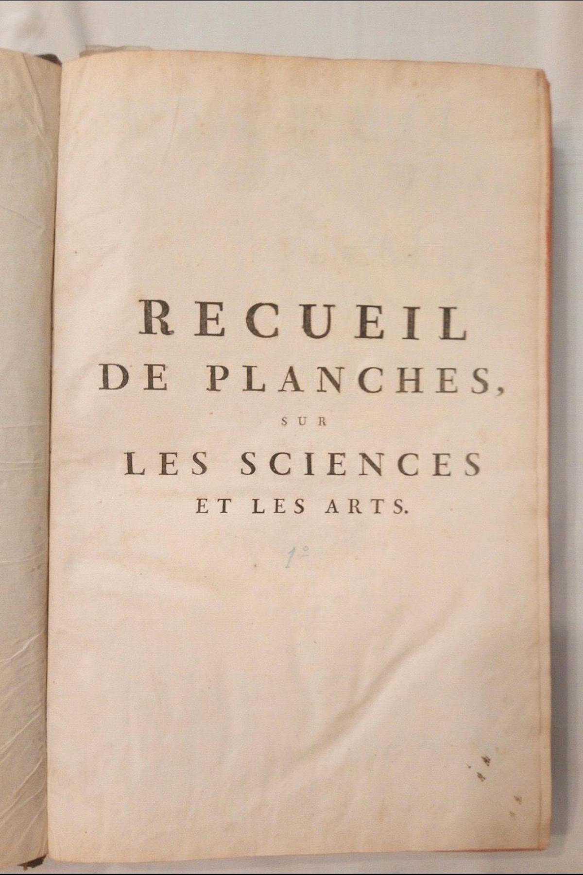 Las planchas forman parte del "Recueil de Planches", una colección de once volúmenes de grabados publicados entre 1762 y 1772