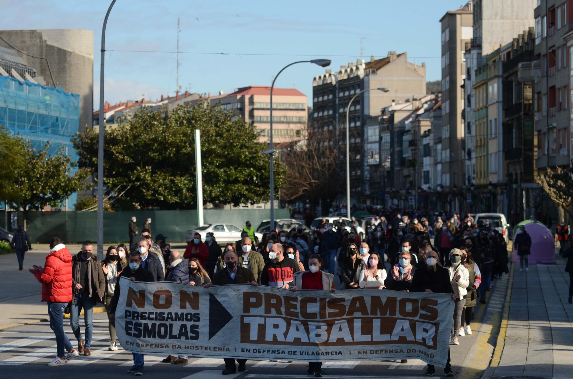 Manifestación masiva de la hostelería en Vilagarcía