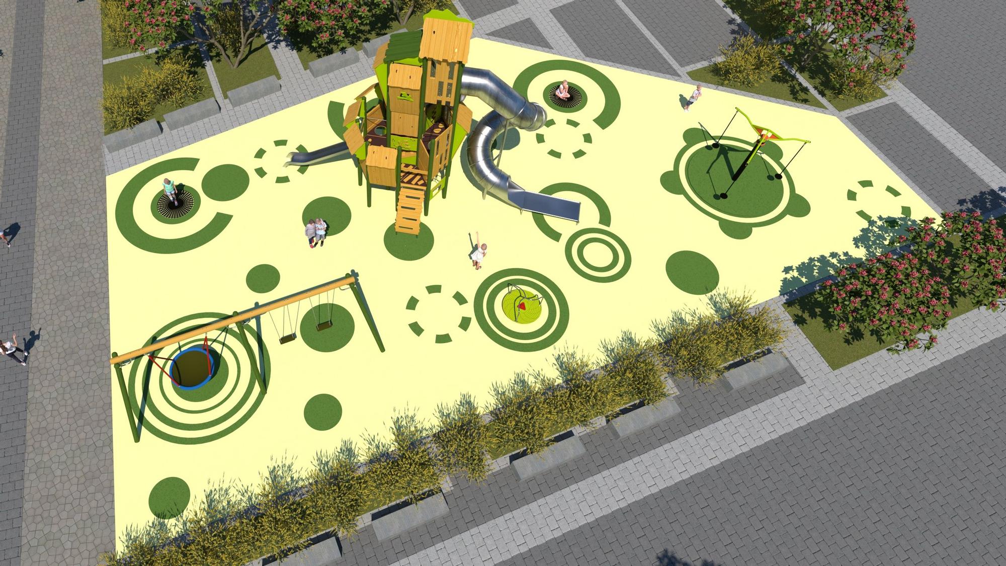 Así será la nueva gran plaza de Siero: El Berrón tendrá un espacio de ocio que da prioridad a los niños
