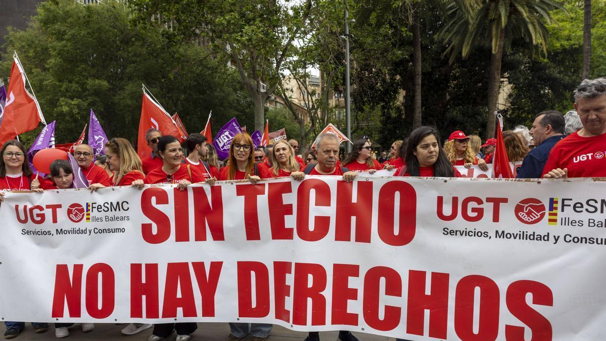 La manifestación del 1 de mayo en Palma, en imágenes