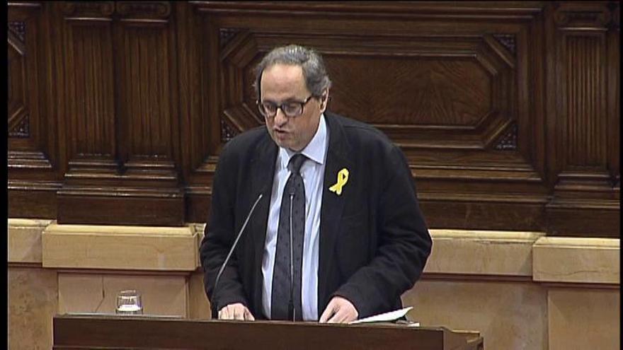Quim Torra se dirige a los políticos catalanes encarcelados: &quot;Vuestros electores os reclaman&quot;