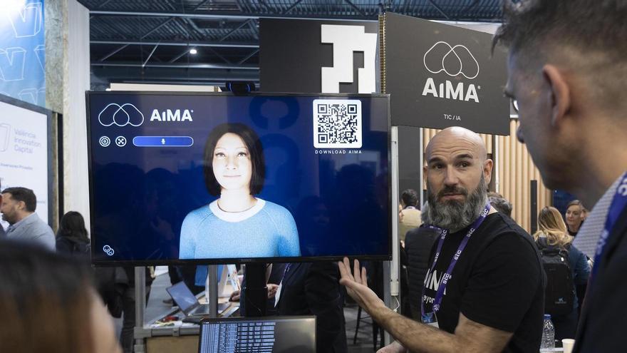 La empresa catalana AiMA, que ha desarrollado un asistente virtual inteligente, en la pasada edición del 4YFN, en el Mobile World Congress