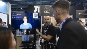 La empresa catalana AiMA, que ha desarrollado un asistente virtual inteligente, en la pasada edición del 4YFN, en el Mobile World Congress