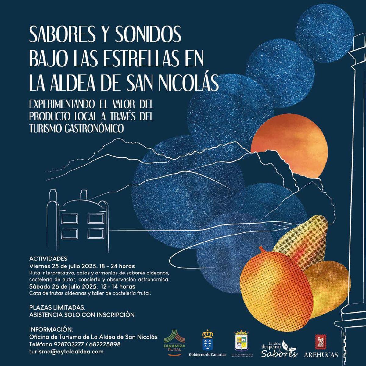Cartel Sabores y sonidos bajo las estrellas