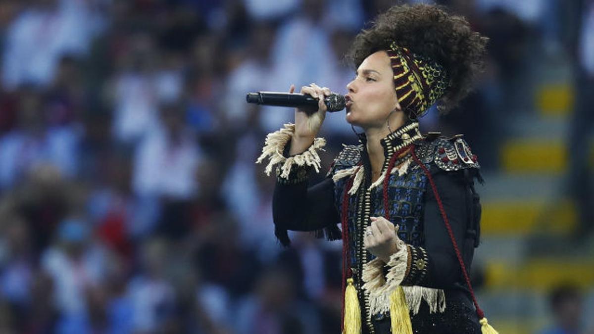 Alicia Keys en la final de la Champions