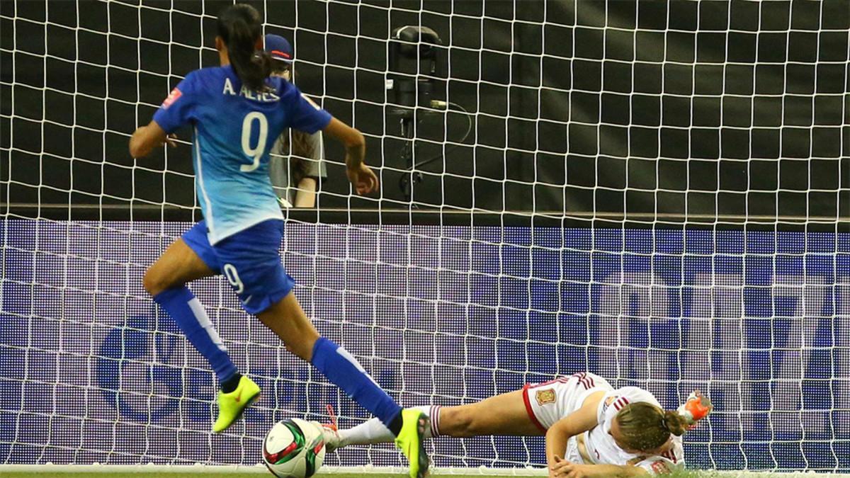 Andressa Alves marcó el único gol del último partido que enfrentó a España con Brasil, en el Mundial 2015 de Canadá