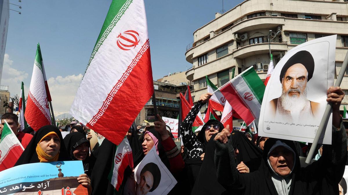 Manifestación pro-Palestina en Irán este viernes 19 de abril