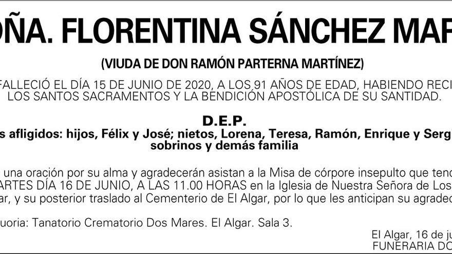 Dª Florentina Sánchez Marín