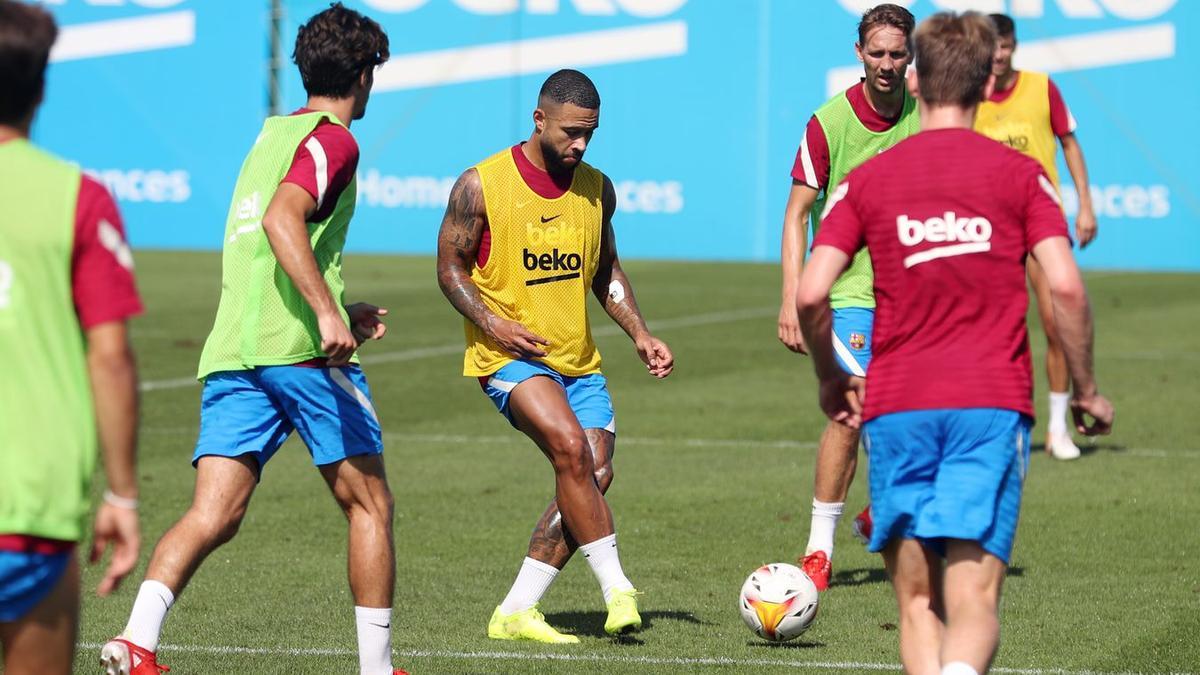 El entrenamiento del Barça sin Umtiti