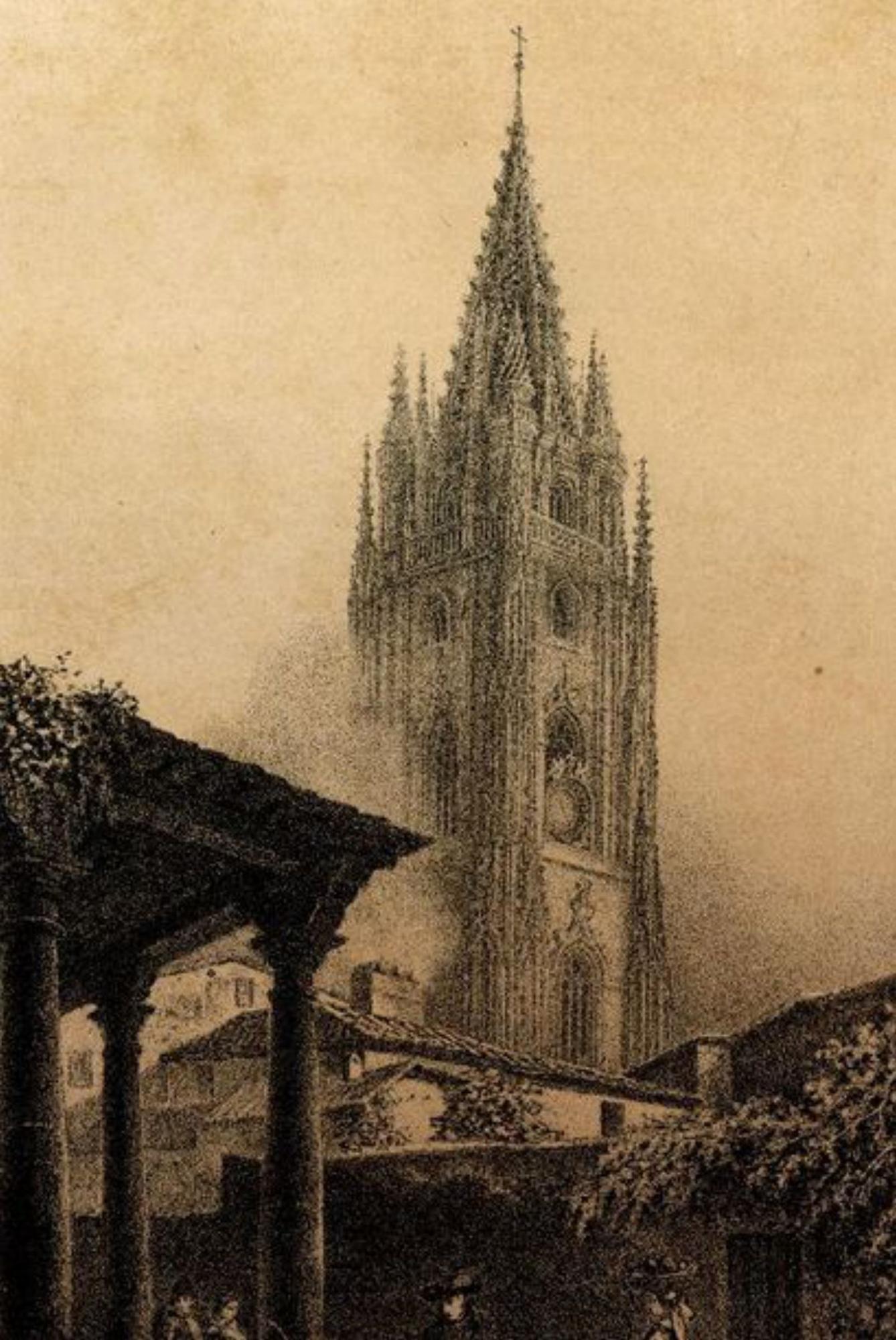 Grabado de Parcerisa para “Recuerdos y bellezas de España”, de 1855.  | IPCE / Museo de Bellas Artes de Asturias / Archivo Municipal de Oviedo / Institut Cartogràfic i Geològic de Catalunya / Miki López / LNE / Catedral de Oviedo / Irma Collín