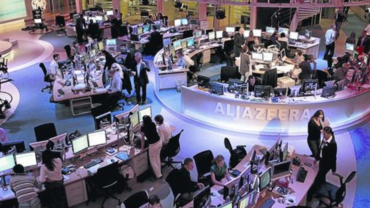 Redacción del canal en inglés de Al Jazira, en Doha (Catar).