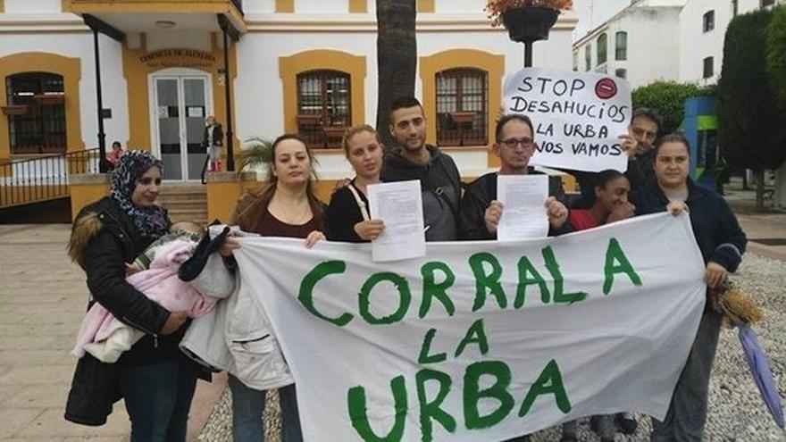Imagen de una protesta anterior de los vecinos de la Corrala La Urba.