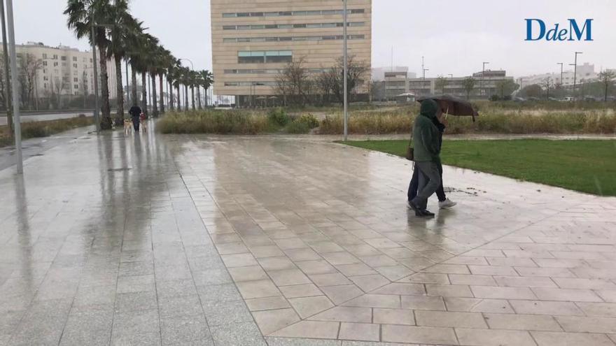 Lluvias en Mallorca con tormenta y granizo