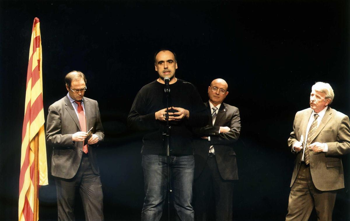 Quim Marcé, actual director del Teatre de Bescanó, durant la inauguració del teatre després de la remodelació.