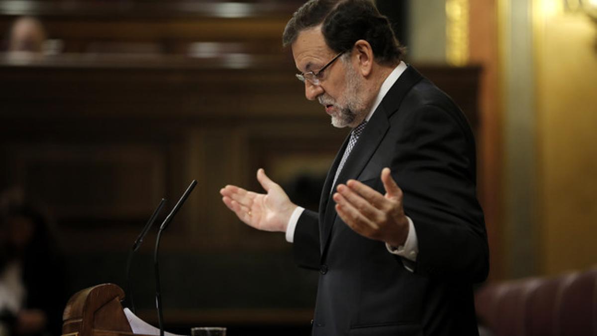 Mariano Rajoy, durante su intervención en el debate.
