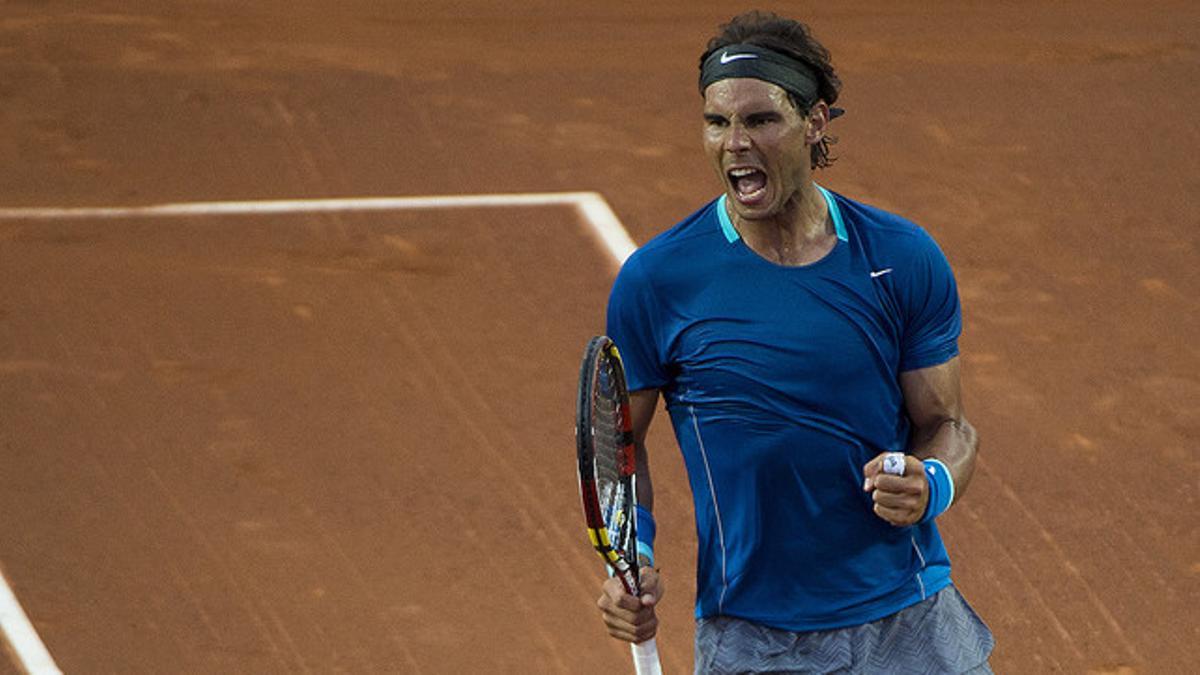 Rafael Nadal celebra su pase a cuartos del torneo de Barceloan tras ganar a Ivan Dodig