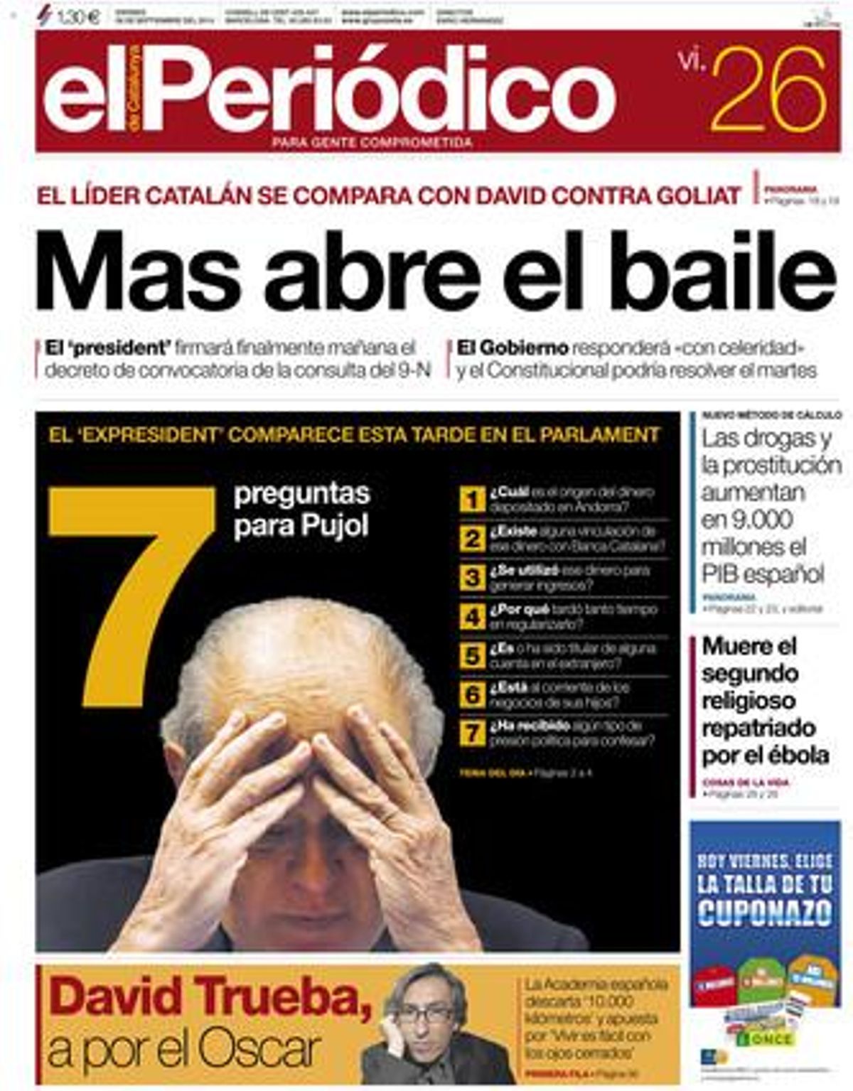 26 de setembre del 2014. Set preguntes per a Pujol