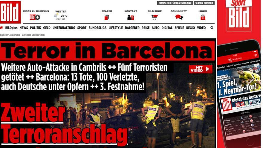 El atentado de Barcelona en la prensa internacional