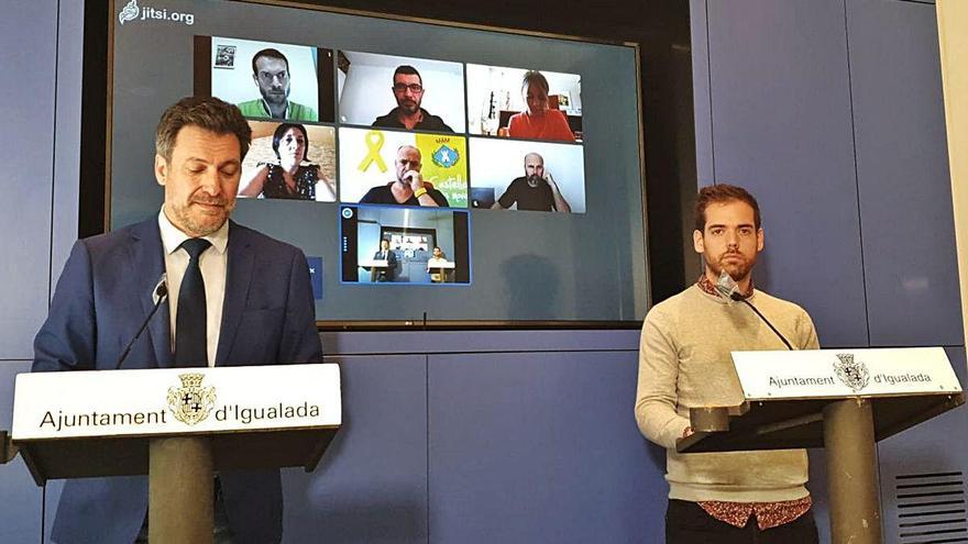 Els regidors de Promoció Econòmica d&#039;Igualada, Jordi Marcè, i de Vilanova, Jordi Barón, ahir