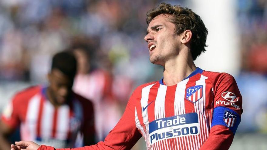 Antoine Griezmann gesticula en el partido ante el Leganés.