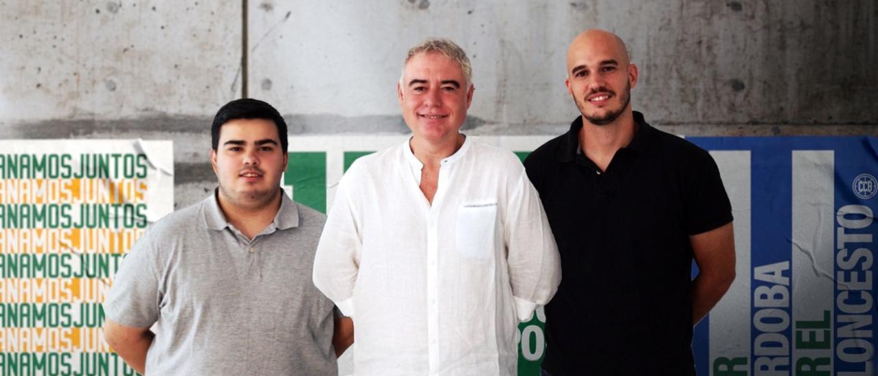 Manuel Figueroa, Miguel Ángel Luque e Ignacio Pastor, en la presentación del cuerpo técnico del Coto Córdoba.