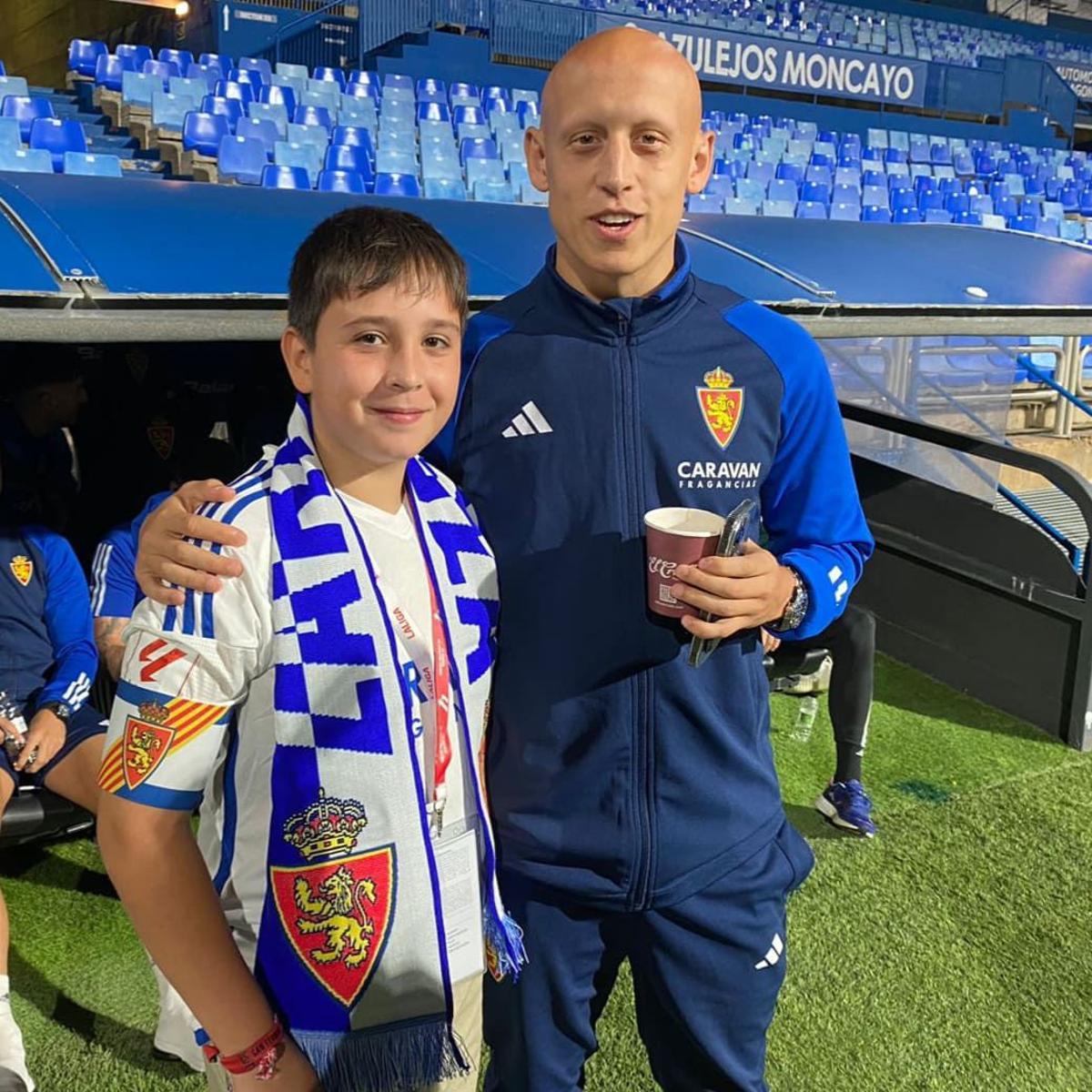 Rubén, junto a Mollejo, autor del gol de la victoria zaragocista en la última visita a Andorra, en 2023.